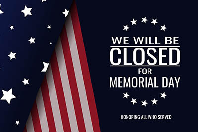 Memorial Day Closings