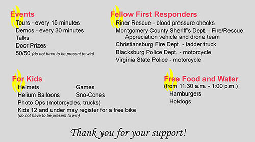 8/28: Riner Fire Dept. Open House 8