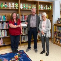 Jim Marchman, and BUMC representative Diane Hoover, presented Jim's donation to Beeks Librarian, Rhonda Burch