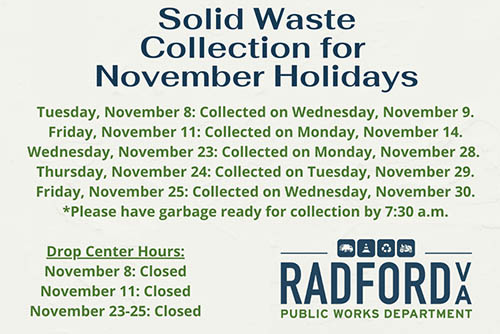 November Waste Collection Schedule Radford 4