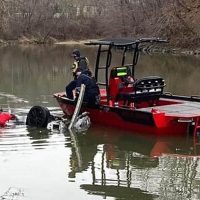Little Dam Road Bridge -vehicle submerged upside down in the water. One subject was removed from the vehicle in critical condition. Photo: Pulaski County Special Operations Team