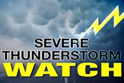 Severe Thunderstorm Watch until 10 pm 24
