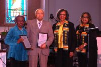 Silver Life Award Members Dr. Randolph and Joan Grayson with President Deborah Travis and Secretary Shirley Akers