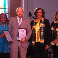 Silver Life Award Members Dr. Randolph and Joan Grayson with President Deborah Travis and Secretary Shirley Akers