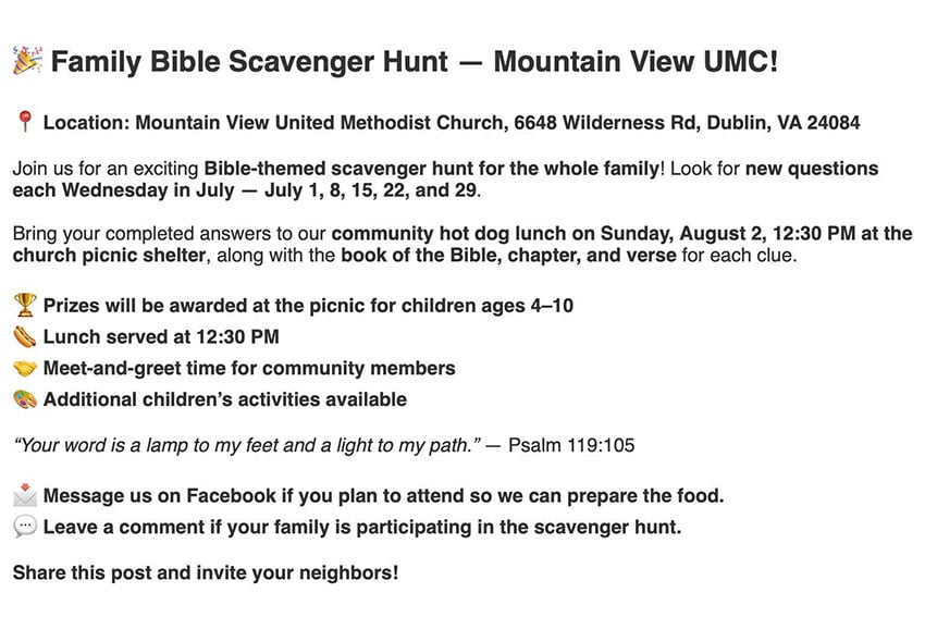 Family Bible Scavenger Hunt 2