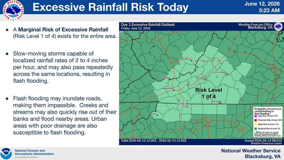 Excessive rainfall possible today 2