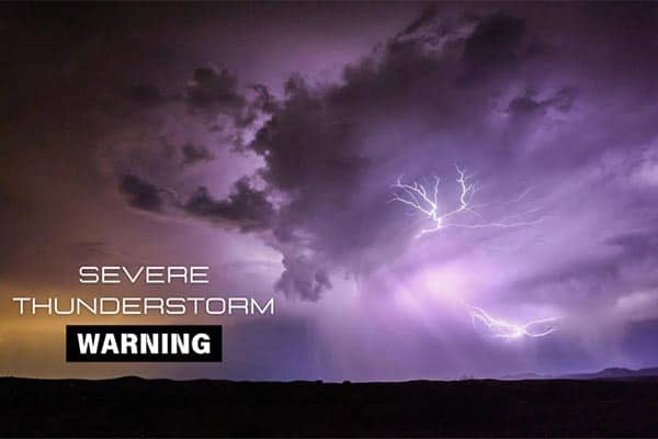 Severe Thunderstorm Warning until 6:15 2