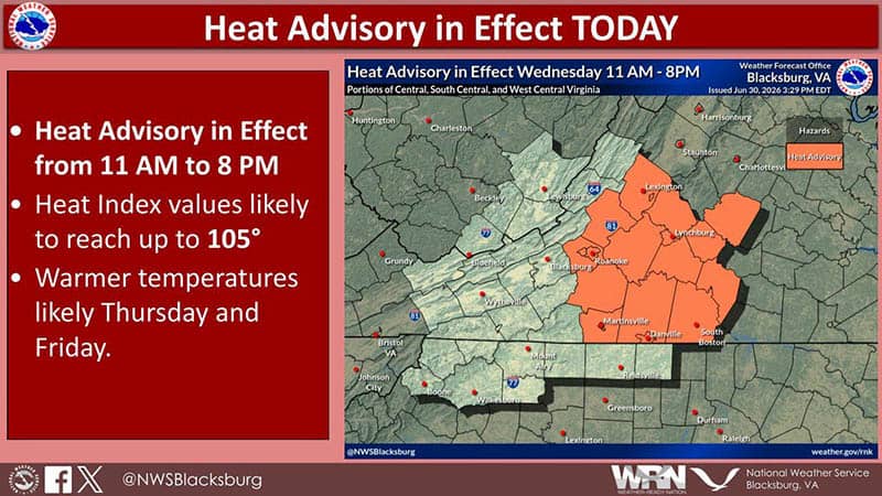 Heat Advisory in Effect Today 2