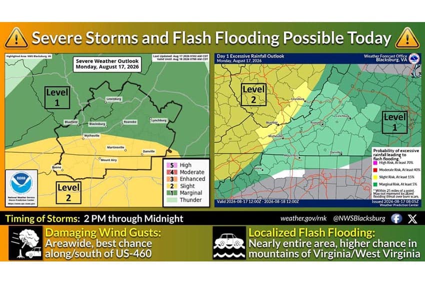 Weather Outlook for 8/17 2