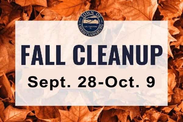 Christiansburg Fall Cleanup 9/28-10/9 2