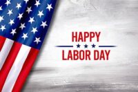 September happy labor day background with Usa flag