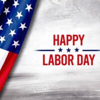 September happy labor day background with Usa flag