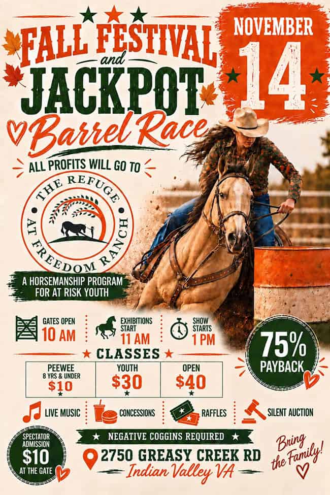 11/14: Fall Festival and Jackpot Barrel Race 3 11/14: Fall Festival and Jackpot Barrel Race 2