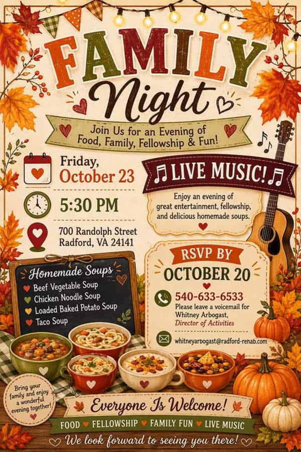 10/23: Family Night at Radford Health 2